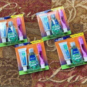 DR. FRESH CREST 3 PIECE DENTAL TRAVEL KIT 4 PACKAGES